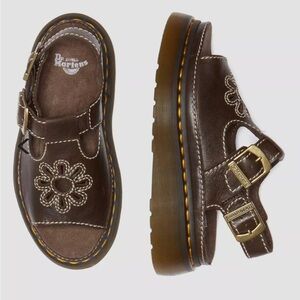 Dr Martens Dunnet Flower Sandals Brown Leather size 8 NEW Women Sandal